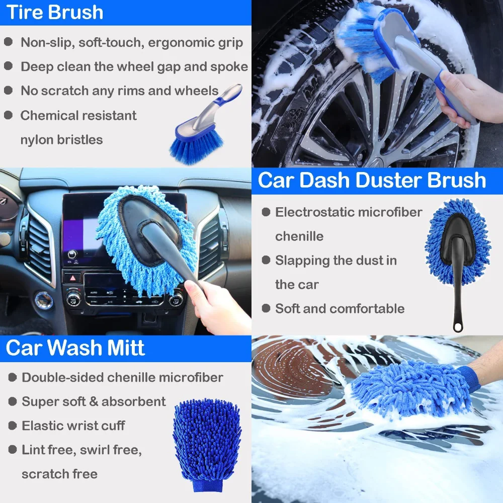 Car Wash Brush Set Detailing B - огляд і ціна Dirt Brush Interior